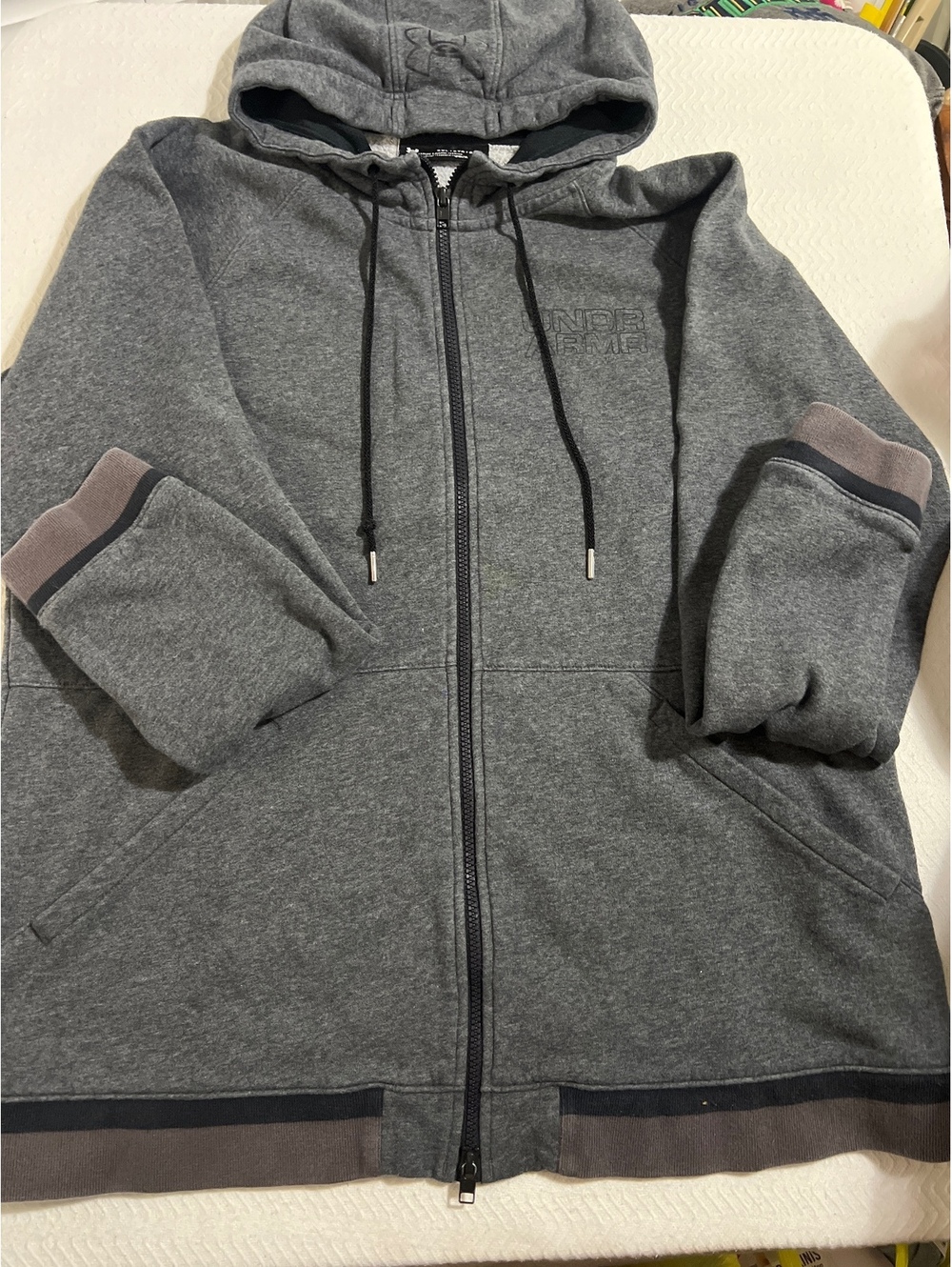 Under Armour Men's Gray Full Zip Hoodie Size 2XL